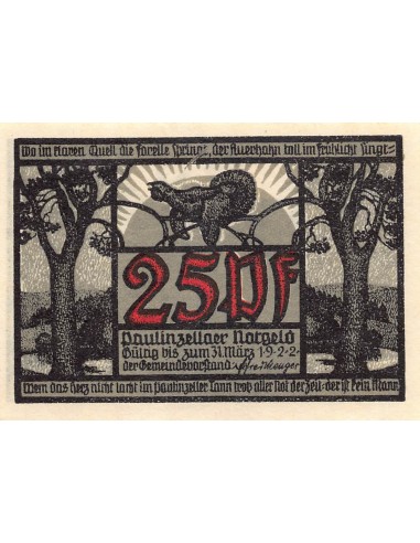 ALLEMAGNE, PAULINZELLA - 25 PFENNIG 1922