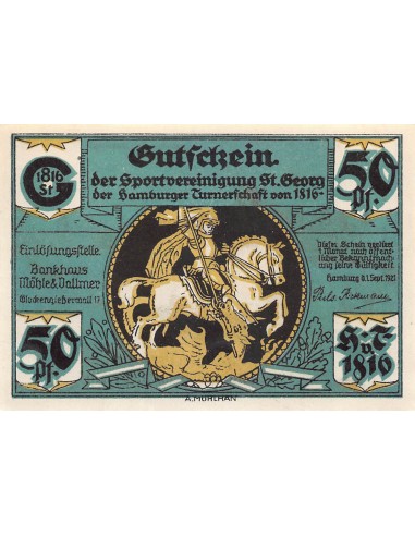 ALLEMAGNE, HAMBURG - 50 PFENNIG 1921