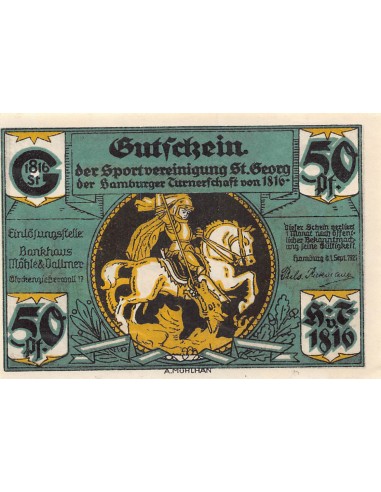 ALLEMAGNE, HAMBURG - 50 PFENNIG 1921