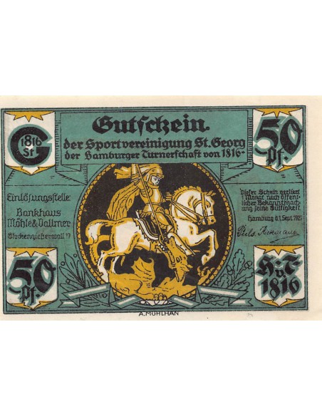 ALLEMAGNE, HAMBURG - 50 PFENNIG 1921