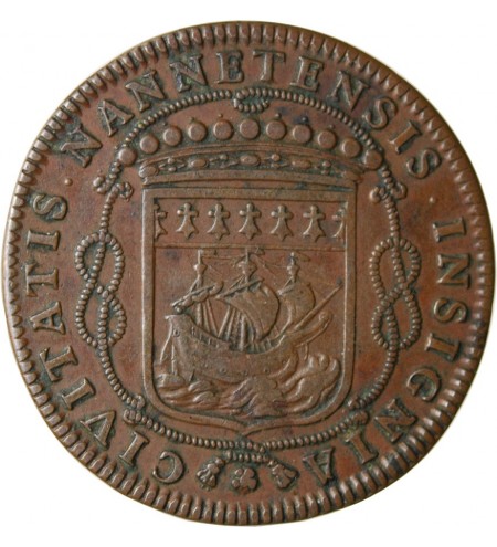 MAIRE DE NANTES - LOUIS MACE JETON﻿ CUIVRE 1663