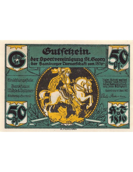 ALLEMAGNE, HAMBURG - 50 PFENNIG 1921