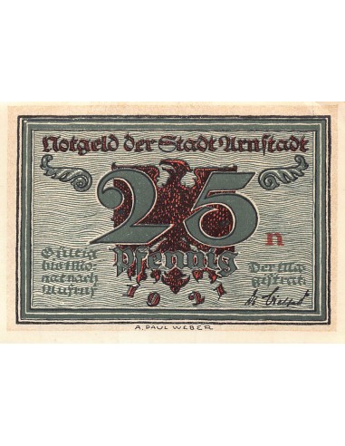 ALLEMAGNE, ARNSTADT - 25 PFENNIG 1921