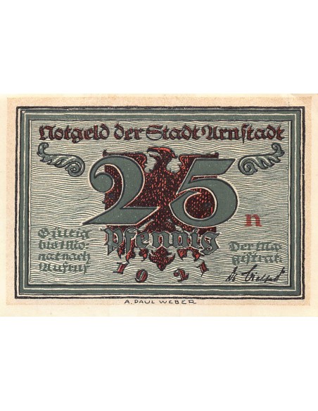 ALLEMAGNE, ARNSTADT - 25 PFENNIG 1921