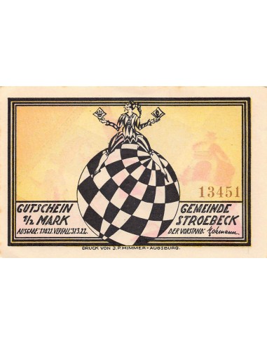ALLEMAGNE, STROEBECK - 1/2 MARK 1922
