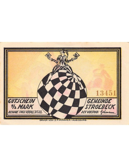 ALLEMAGNE, STROEBECK - 1/2 MARK 1922