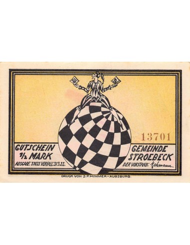 ALLEMAGNE, STROEBECK - 1/2 MARK 1922