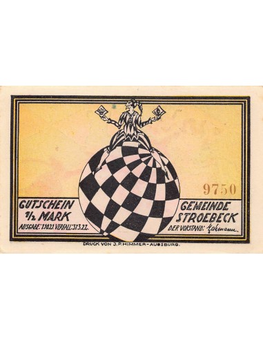 ALLEMAGNE, STROEBECK - 1/2 MARK 1922