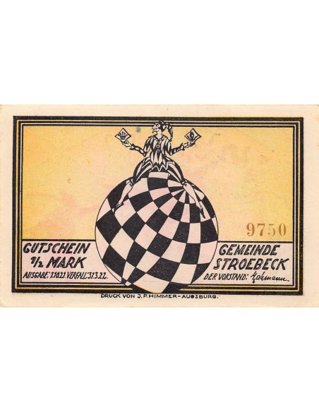 ALLEMAGNE, STROEBECK - 1/2 MARK 1922