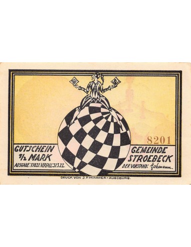 ALLEMAGNE, STROEBECK - 1/2 MARK 1922