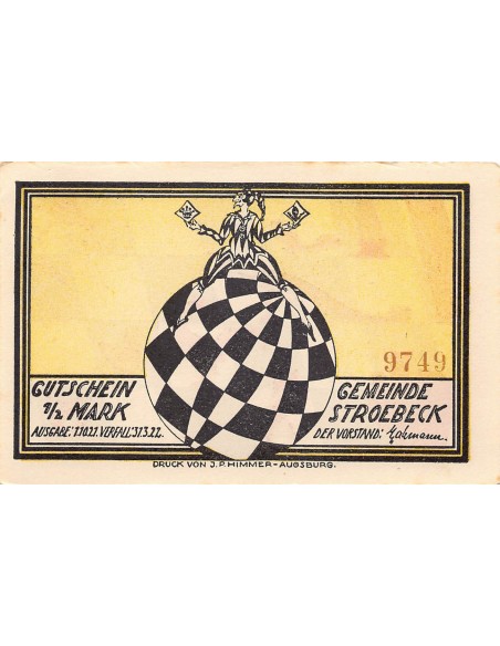 ALLEMAGNE, STROEBECK - 1/2 MARK 1922
