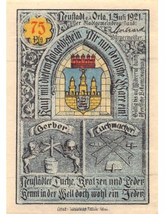 ALLEMAGNE, NEUSTADT AN DER ORLA - 75 PFENNIG 1921 2
