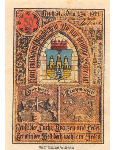 ALLEMAGNE, NEUSTADT AN DER ORLA - 75 PFENNIG 1921 2