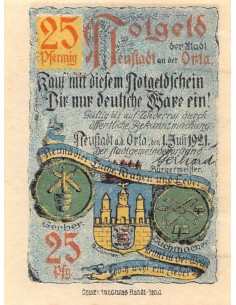 ALLEMAGNE, NEUSTADT AN DER ORLA - 25 PFENNIG 1921 2