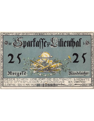 ALLEMAGNE, LILIENTHAL - 25 PFENNIG 1921