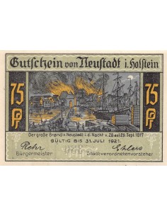 ALLEMAGNE, NEUSTADT IN HOLSTEIN - 75 PFENNIG 1921