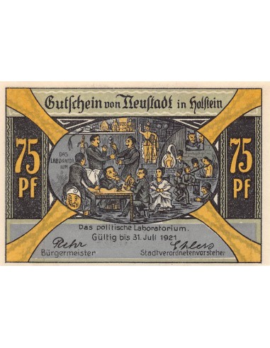 ALLEMAGNE, NEUSTADT IN HOLSTEIN - 75 PFENNIG 1921