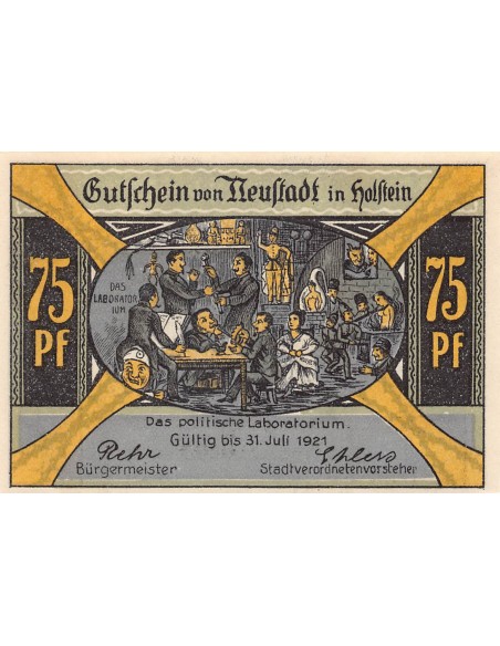 ALLEMAGNE, NEUSTADT IN HOLSTEIN - 75 PFENNIG 1921
