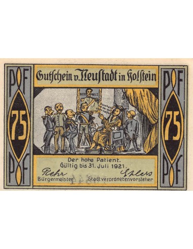 ALLEMAGNE, NEUSTADT IN HOLSTEIN - 75 PFENNIG 1921