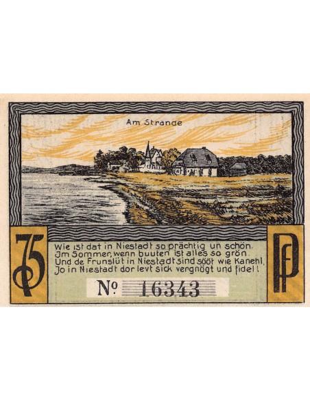 ALLEMAGNE, NEUSTADT IN HOLSTEIN - 75 PFENNIG 1921