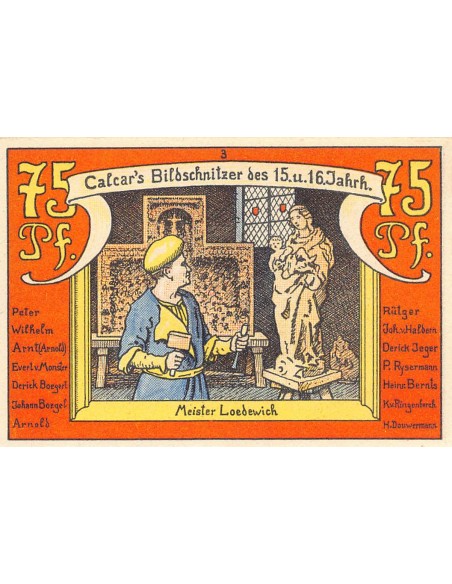 ALLEMAGNE, CALCAR - 75 PFENNIG 1921