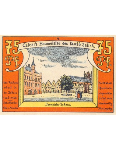 ALLEMAGNE, CALCAR - 75 PFENNIG 1921