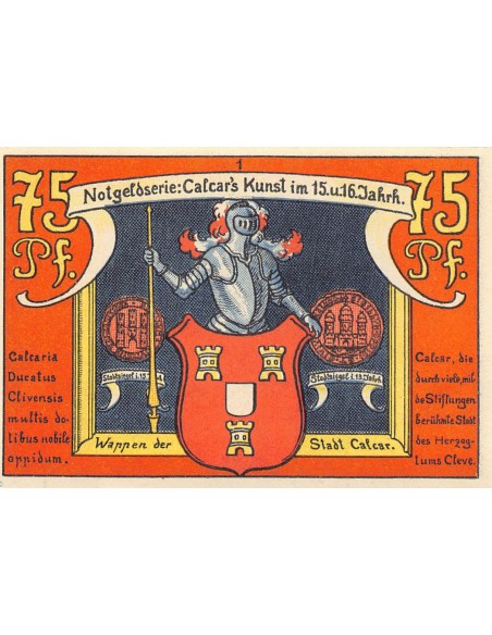 ALLEMAGNE, CALCAR - 75 PFENNIG 1921