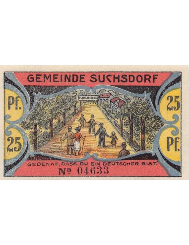 ALLEMAGNE, SUCHSDORF - 25 PFENNIG 1921