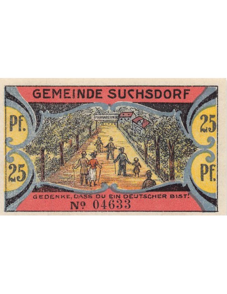 ALLEMAGNE, SUCHSDORF - 25 PFENNIG 1921