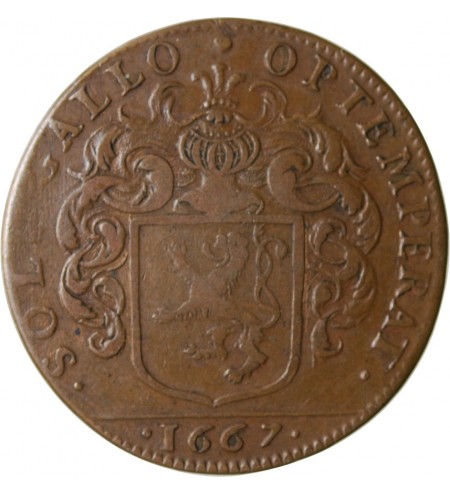 MAIRE DE NANTES - FRANCOIS LORIDO, SIEUR DU MESNIL JETON CUIVRE 1667