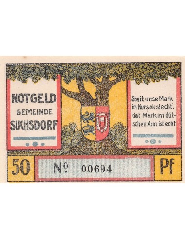 ALLEMAGNE, SUCHSDORF - 50 PFENNIG 1921