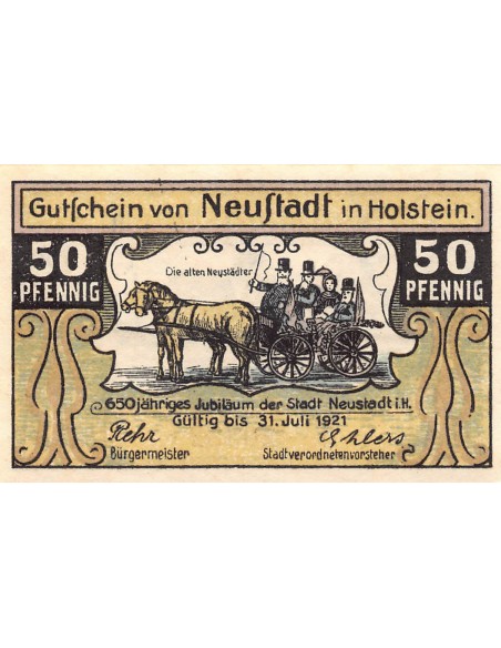 ALLEMAGNE, NEUSTADT IN HOLSTEIN - 50 PFENNIG 1921