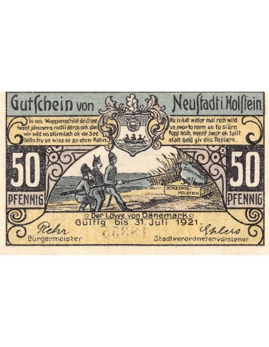 ALLEMAGNE, NEUSTADT IN HOLSTEIN - 50 PFENNIG 1921