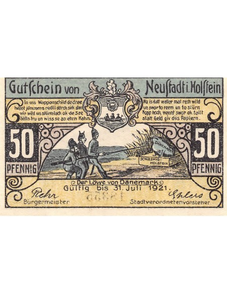 ALLEMAGNE, NEUSTADT IN HOLSTEIN - 50 PFENNIG 1921