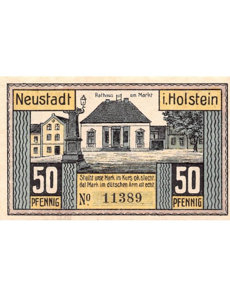 ALLEMAGNE, NEUSTADT IN HOLSTEIN - 50 PFENNIG 1921