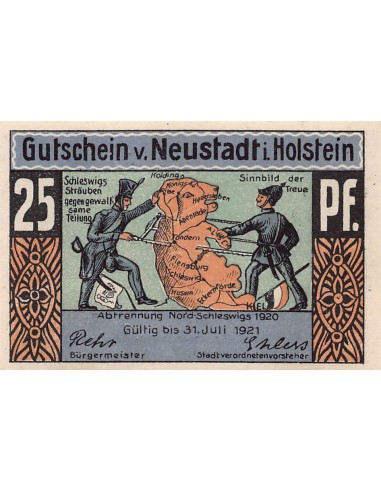 ALLEMAGNE, NEUSTADT IN HOLSTEIN - 25 PFENNIG 1921