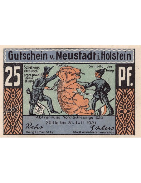 ALLEMAGNE, NEUSTADT IN HOLSTEIN - 25 PFENNIG 1921