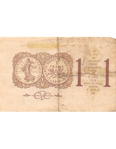 CHAMBRE DE COMMERCE DE PARIS - 1 FRANC 1919 / 1922