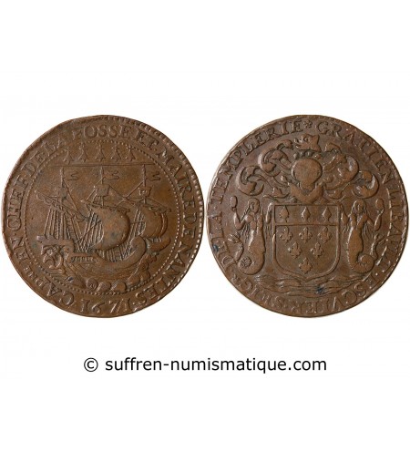 MAIRE DE NANTES - GRATIEN LIBAULT, SIEUR DE LA TEMPLERIE JETON CUIVRE 1671