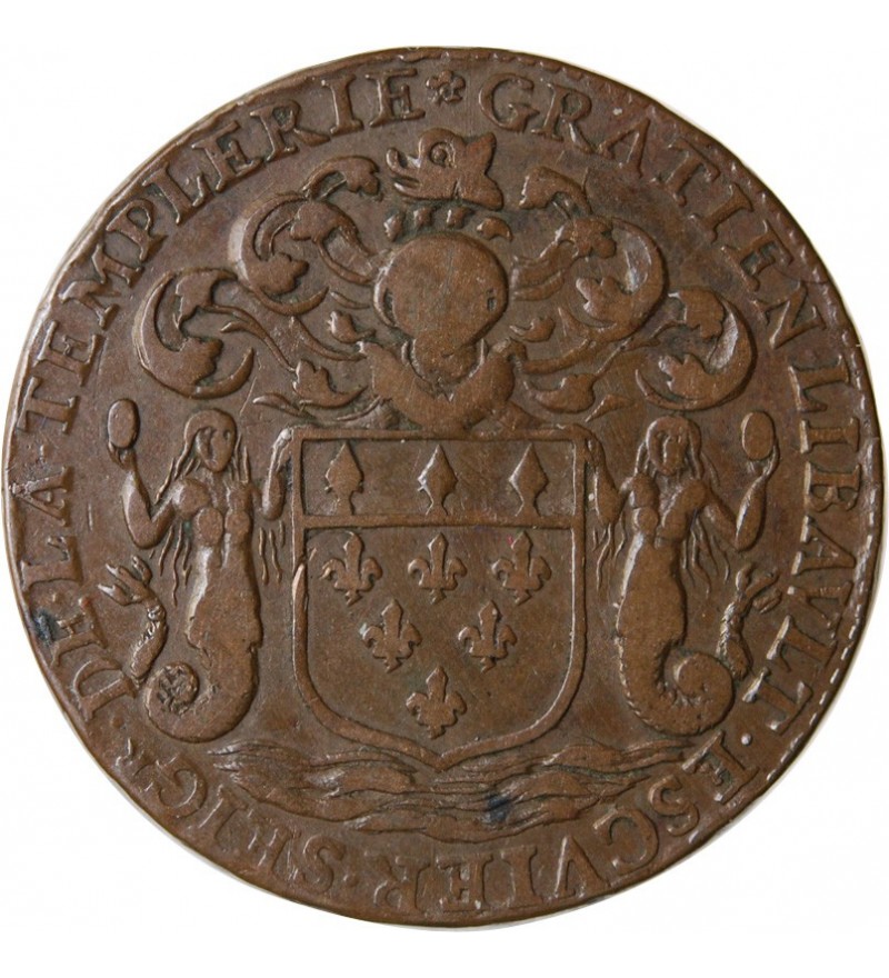MAIRE DE NANTES - GRATIEN LIBAULT, SIEUR DE LA TEMPLERIE JETON CUIVRE 1671