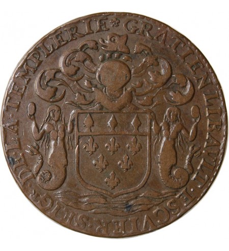 MAIRE DE NANTES - GRATIEN LIBAULT, SIEUR DE LA TEMPLERIE JETON CUIVRE 1671