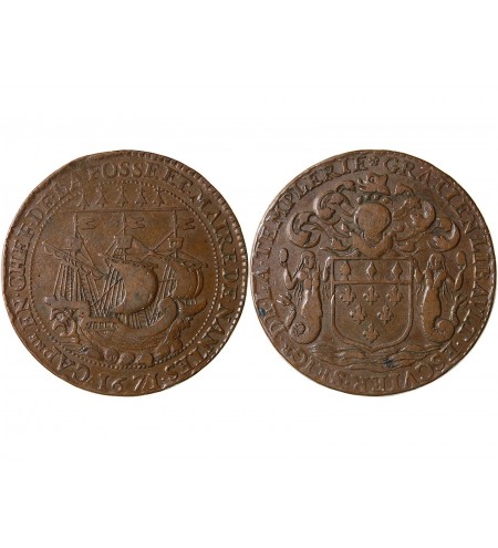 MAIRE DE NANTES - GRATIEN LIBAULT, SIEUR DE LA TEMPLERIE JETON CUIVRE 1671