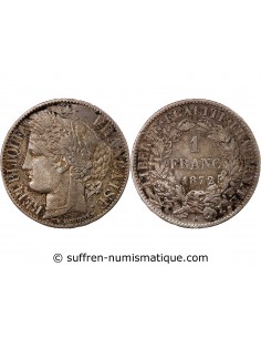 CERES ﻿- 1 FRANC ARGENT 1872 A PARIS