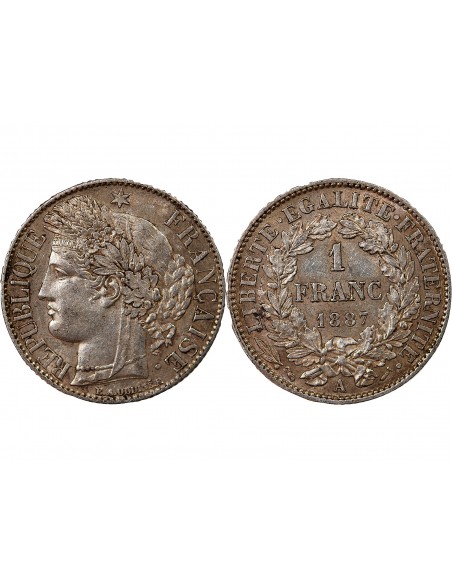 CERES ﻿- 1 FRANC ARGENT 1887 A PARIS