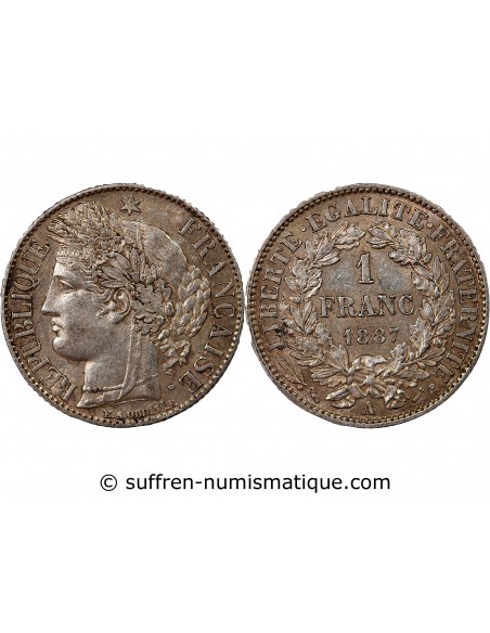 CERES ﻿- 1 FRANC ARGENT 1887 A PARIS