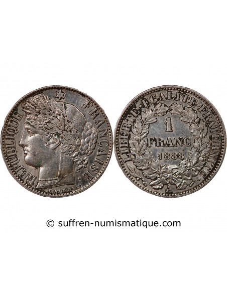 CERES ﻿- 1 FRANC ARGENT 1888 A PARIS