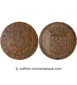 MAIRE DE NANTES - JEAN REGNIER, SIEUR DE LA SOUCHAIS JETON CUIVRE 1674