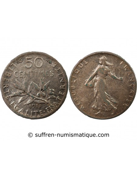 SEMEUSE - 50 CENTIMES ARGENT 1911