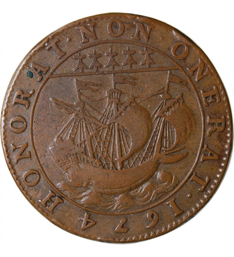 MAIRE DE NANTES - JEAN REGNIER, SIEUR DE LA SOUCHAIS JETON CUIVRE 1674