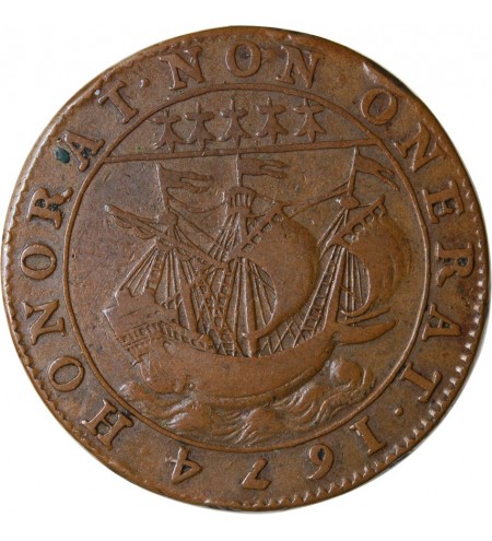 MAIRE DE NANTES - JEAN REGNIER, SIEUR DE LA SOUCHAIS JETON CUIVRE 1674
